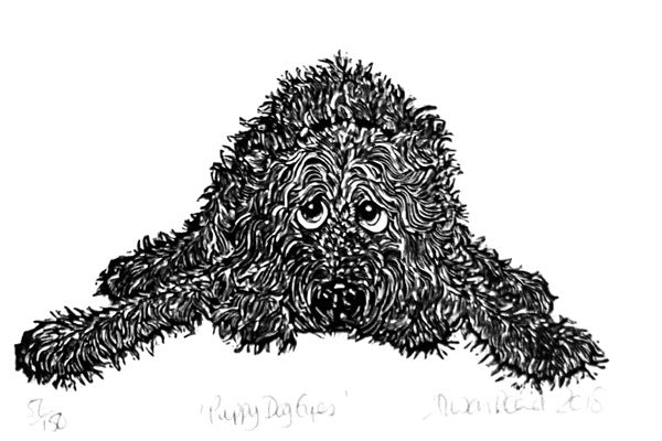 Puppy Dog Eyes. Relief print 56/150 (AR53)