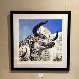 A Load of Bull  Blue Special Edition, Large (Ozzy the Bull) Framed (RR12)