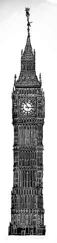 Big Ben's Cat. Linocut Print 101/150 (AR63)