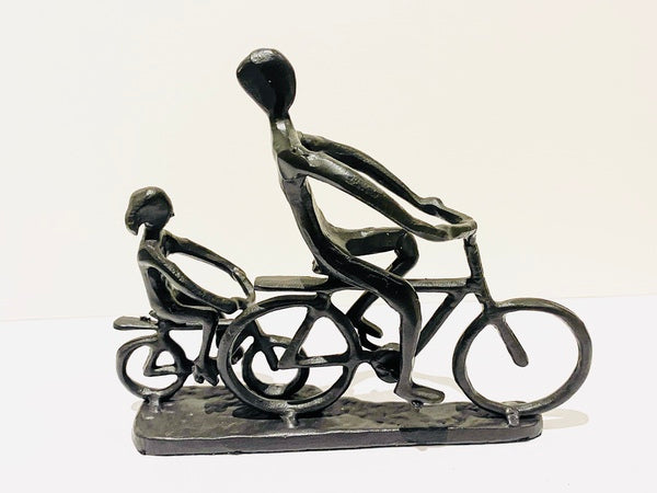 Cycling Parent & Child. Steel Welded Art (PGS06)