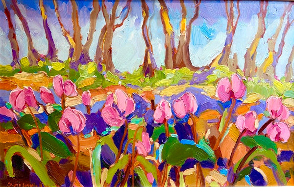 Wild Cyclamen in Spring. OIL (CL20)