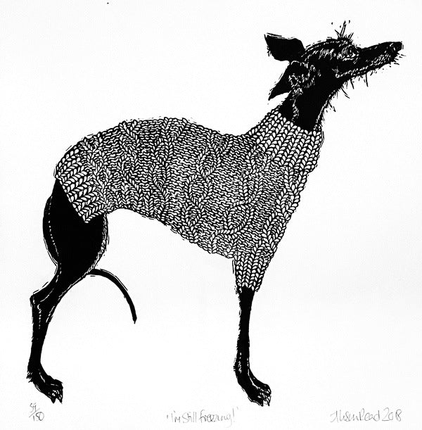 I'm Still Freezing! Linocut Print 89/150 (AR06)