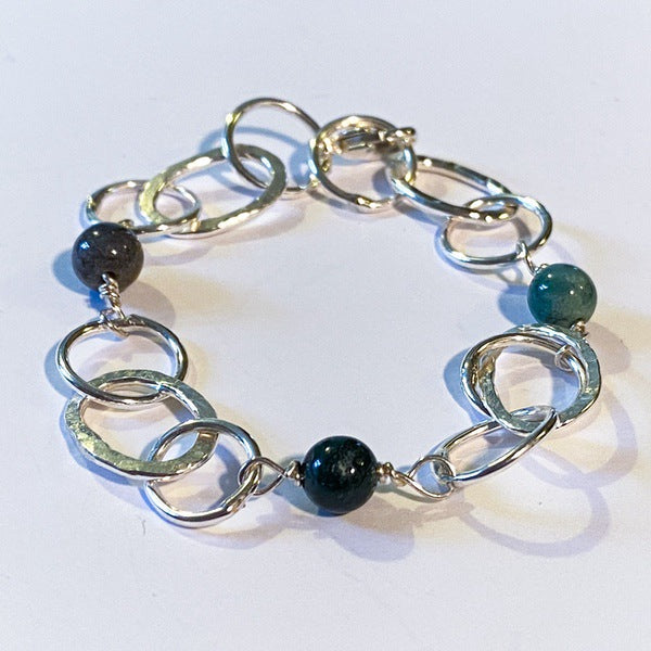 Agate & Sterling Silver Bracelet (FH49)