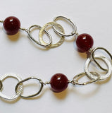 Red Carnelian & Sterling Silver Necklace (FH03)