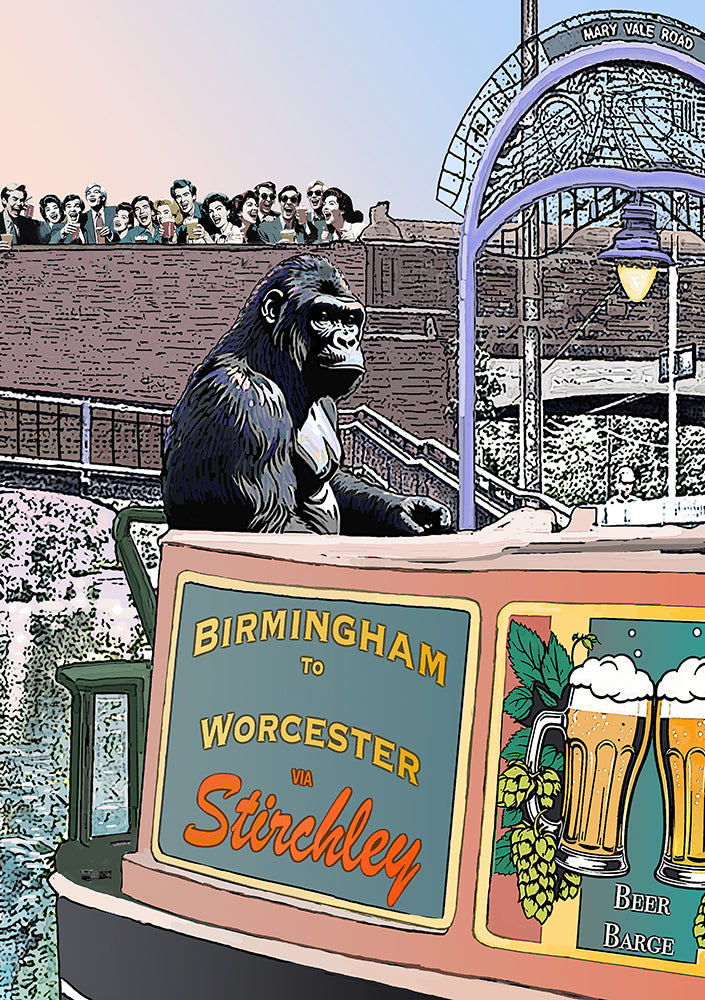 Stirchley Beer Barge, Large Edition 2/150,Framed (RR39)