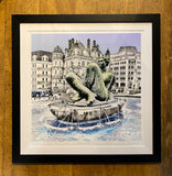 Heron and Floozie in the Jacuzzi, Large Edition Edition 1/150,Framed (RR38)