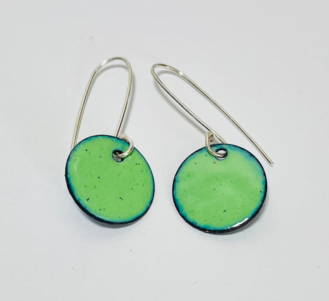 Round Enamel Earrings (Light Green)JM47
