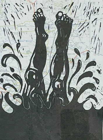 Splash e/v, Linocut Print (TB06)