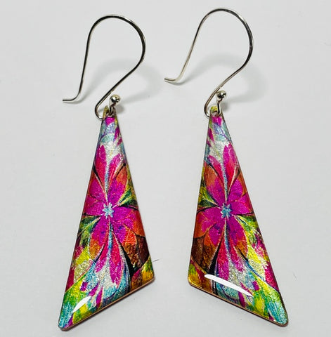 Tropical Hibiscus Long Hook Earrings(VF15)