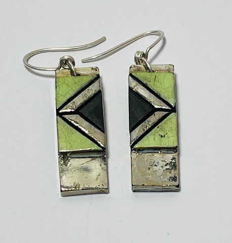 Green Hook Earrings 2. Ceramic jewellery (AR11)