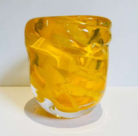 Blown Glass Vase. Yellow-Orange (PA09)