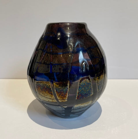 Blown Glass Vase. Dark Blue (PA07)