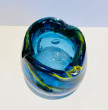 Blown Glass Vase. Blue with Specs (PA11)