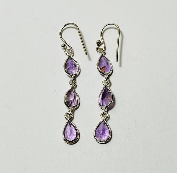 Amethyst Hook Earrings (CH41)