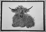 Big Hair Day 74/150.  Linocut Print (AR02)