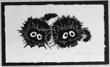 Furballs. Linocut Print 83/150 (AR78)
