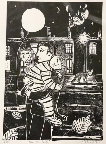 After the Party, Linocut Print 14/30(EB15)