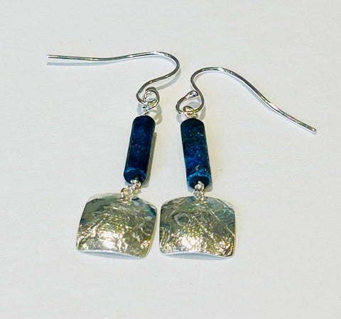 Lapis Lazuli & Silver Hook Earrings (FH53)