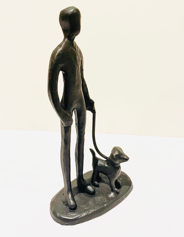 Standing with Dog. Steel Welded Art (PGS10)