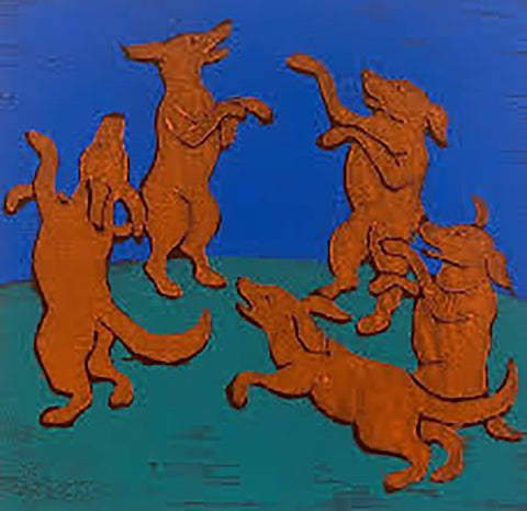 Matisse's Dogs, 64/100 Woodcut Print, Framed (M33)
