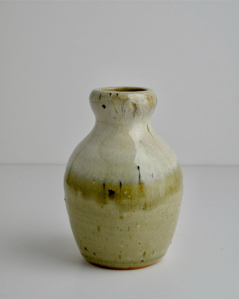 Medium Oval Bottle Vase 2, Woodfired Ceramic (NH10)