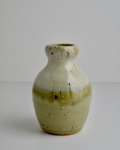 Medium Oval Bottle Vase 2, Woodfired Ceramic (NH10)