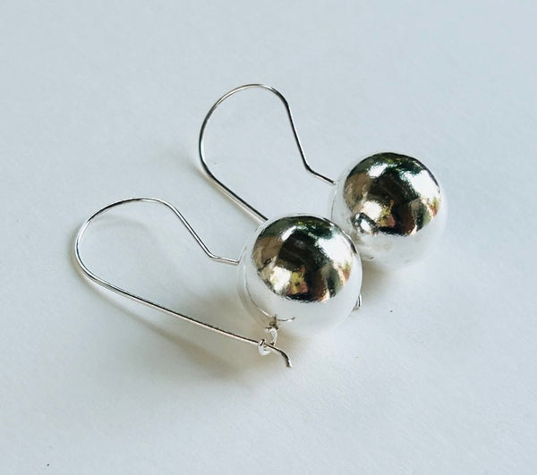 Silver Hook earrings, BALL (PG516)