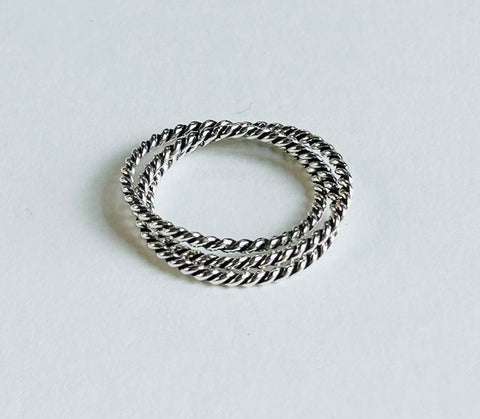 Multi-Band Silver Ring. ROPE (PG513)