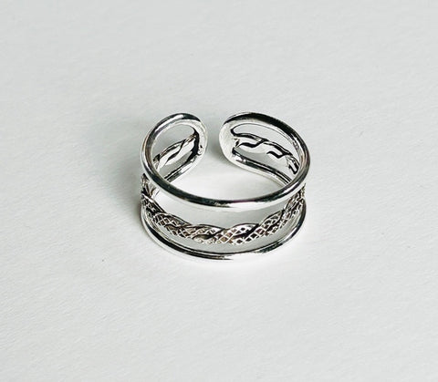 3-Band Silver Ring. BODI (PG514)