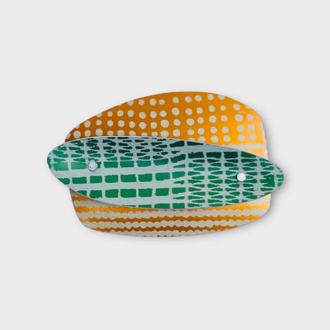 Lime & Orange Rectangle Brooch (MN80)