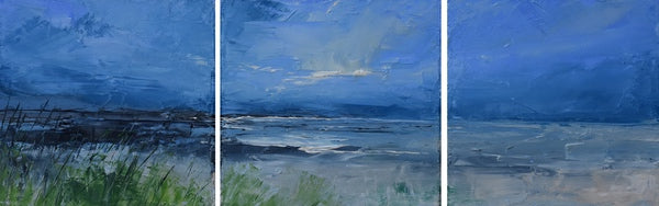 Light Breaks, Pembrokeshire. Triptych, Oil Painting (CC68)