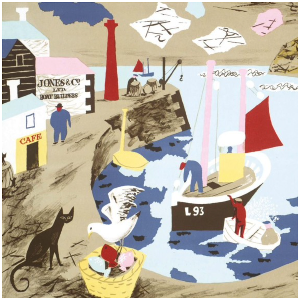 School Prints, Harbour - J.Trevelyan (Card)