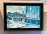 Blue Suffolk Street. Oil Painting, Framed (JS15)