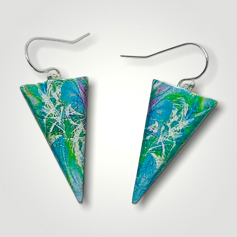 Ferns, Long Triangular Earrings (VF61)