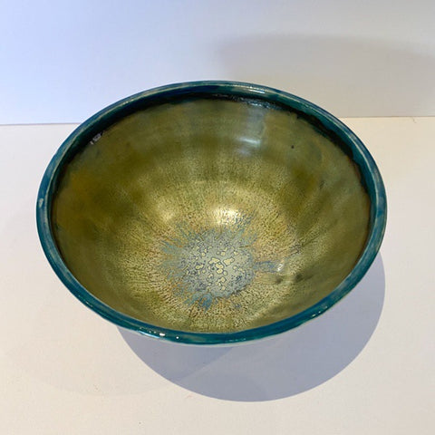 Small Ceramic Bowl, Green Rim 2 (MM10)