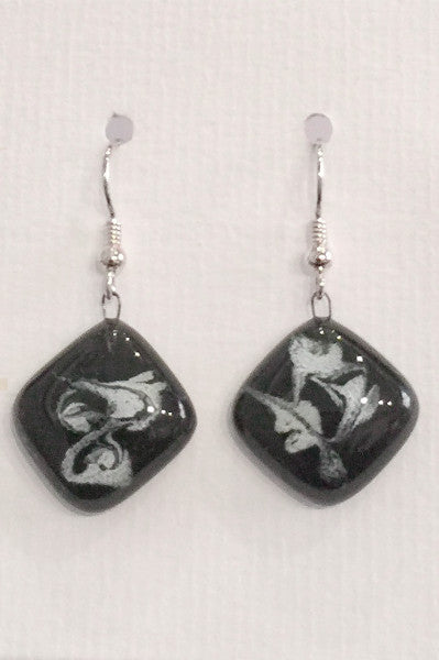 Painted Earrings (Black and White)