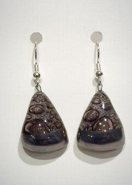 Brown Bubble Triangle Earrings 1 (A183)