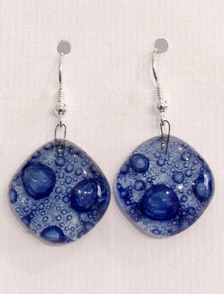Bubble Round Earrings (Dark Blue)