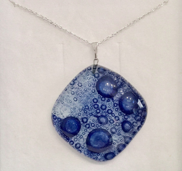 Bubble Square Pendant (Dark Blue)