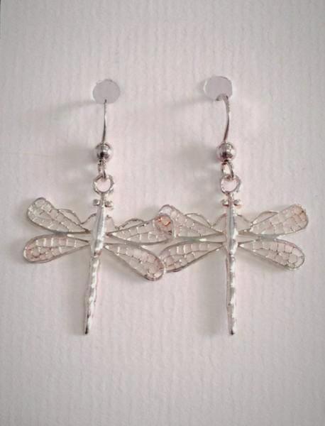 Silver Dragonfly Earrings
