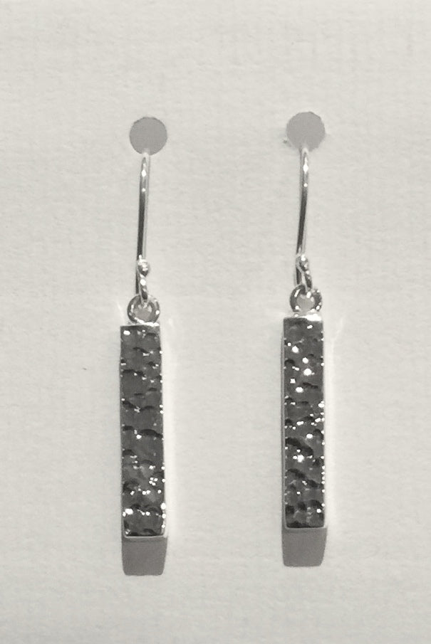 Silver Rectangle Earrings