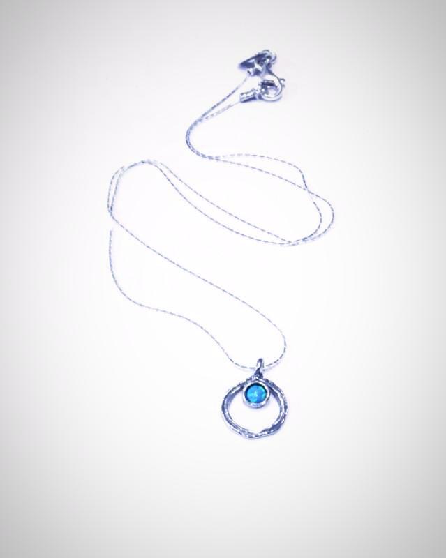 Silver Teardrop Opal Pendant
