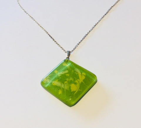 Green-Yellow Painted Pendant (A12)