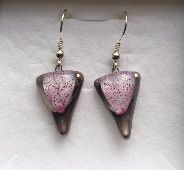 Pink Frosted Segment Earrings