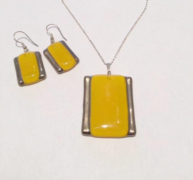 Rectangle Pendant Set (Mustard Yellow)