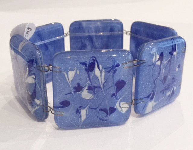 Painted Square Bracelet (Blue & White)