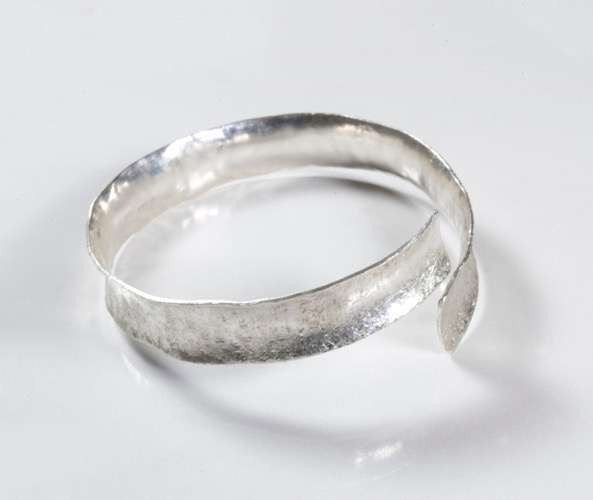 Brushed Silver Split Bangle