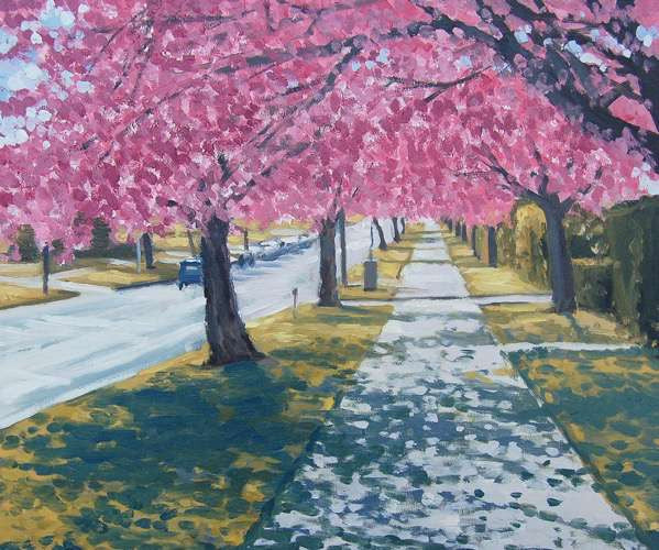 Cherry Blossoms, Bournville Lane. Giclee Print 11/150 (CG07)