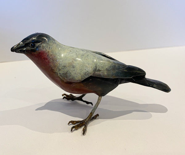 Bullfinch, Medium Solid Bronze Sculpture (LF17)