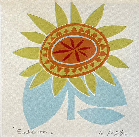 Sunflower. Linocut, Open Ed (GL67)